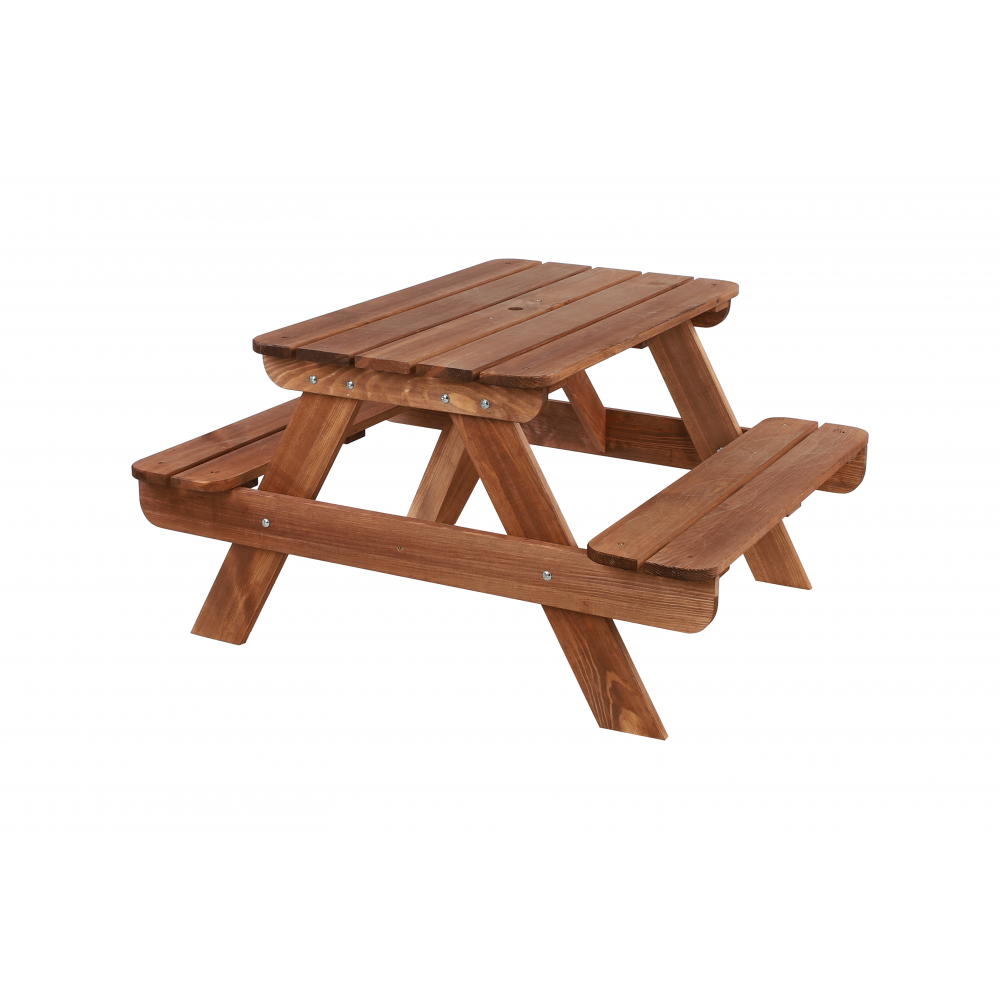 Stół piknikowy z otworem na parasol SPD/80cm - Brązowy