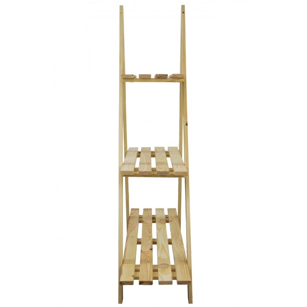 Drewniany Kwietnik 107x101x26 cm – RP/  3- poziomowy/ Naturalny