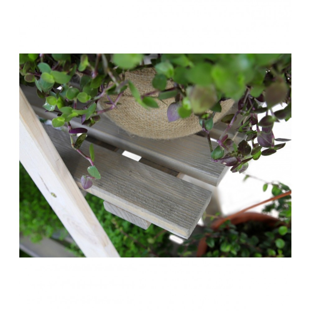 Drewniany Kwietnik 107x101x26 cm – RP/  3- poziomowy/ Biało-Szary