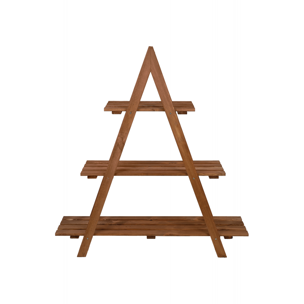 Drewniany Kwietnik 107x101x26 cm – RP/  3- poziomowy/ Brązowy