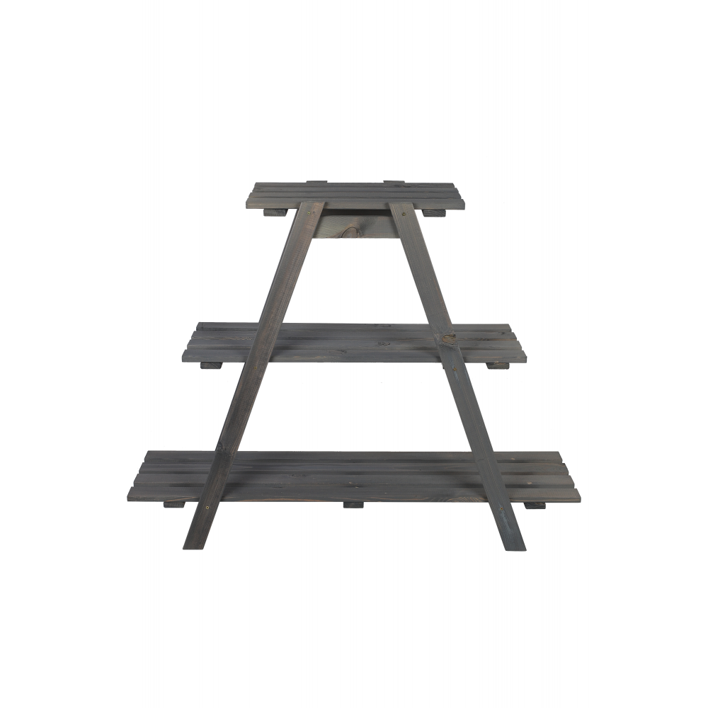 Drewniany Kwietnik 79x101x26 cm – RP/  3- poziomowy/ Szary