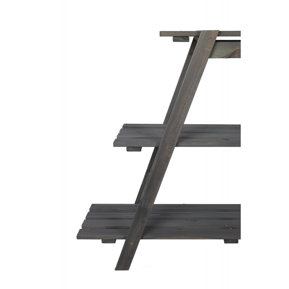 Drewniany Kwietnik 79x101x26 cm – RP/  3- poziomowy/ Szary