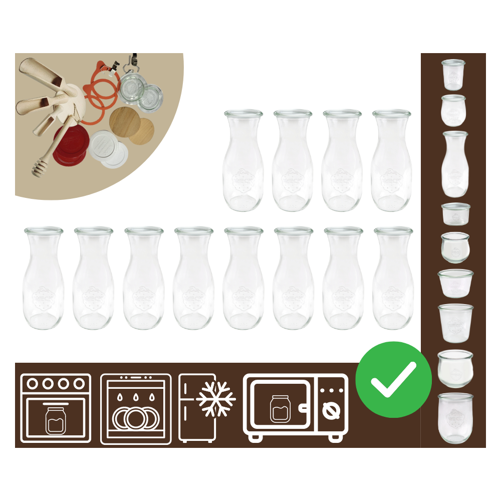 Słoiki WECK 12szt/ żaroodporna KARAFKA 1l 1062ml BUTELKA