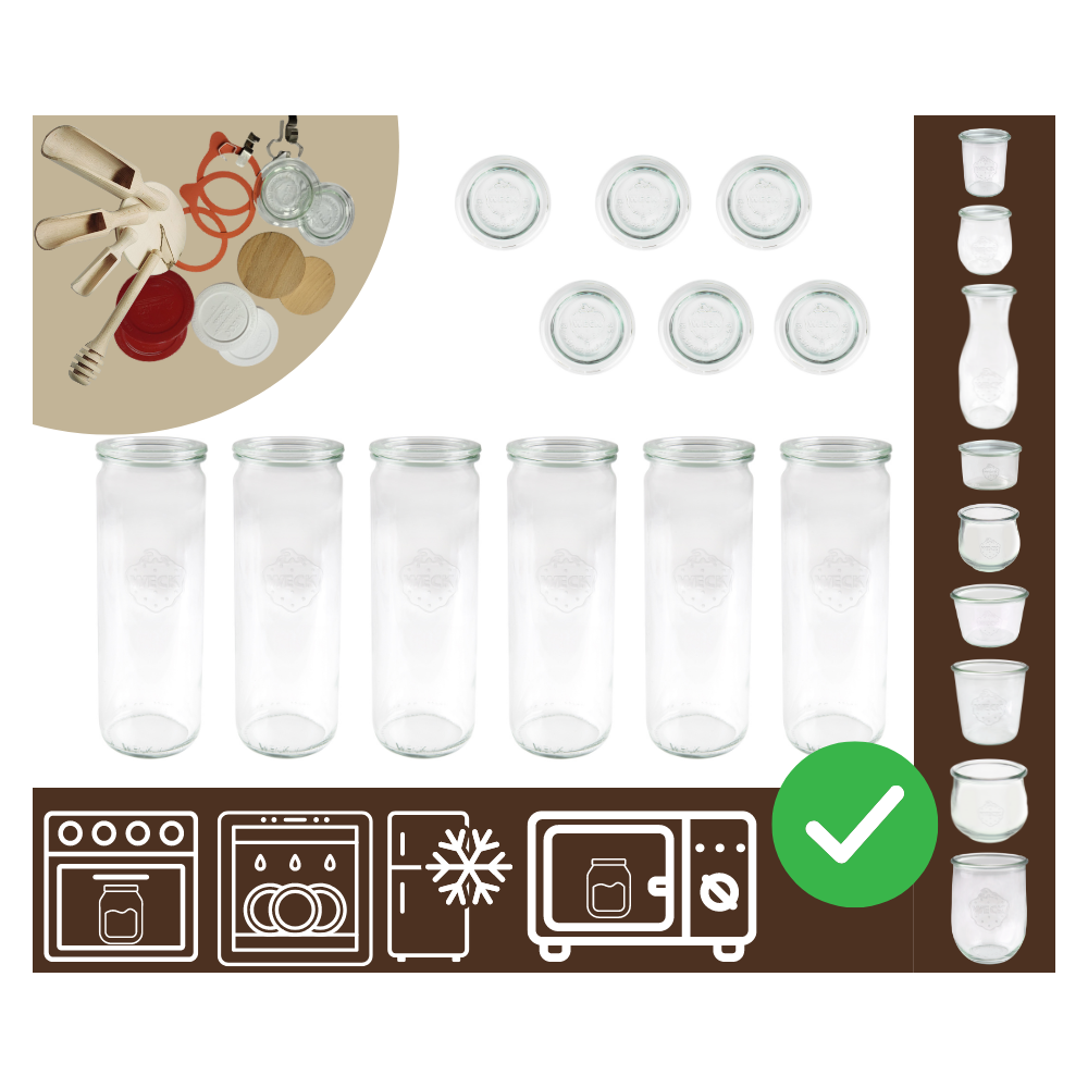Słoiki WECK 6szt/ szklane wieko słoik 600ml CYLINDER