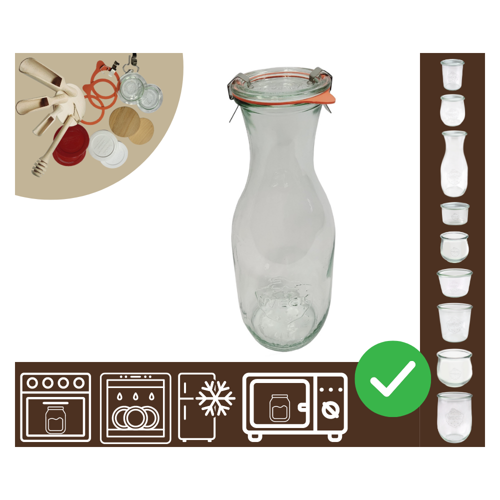 Słoiki WECK / szkl. wieko,gumka, bl KARAFKA 1l 1062ml BUTELKA