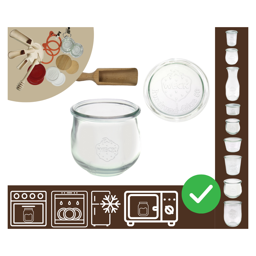 Słoiki WECK / szklane wieko, miarka słoik 370ml TULIP