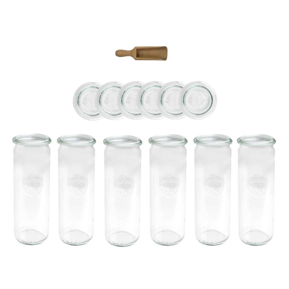 Słoiki WECK 6szt/ szklane wieko, miarka słoik 600ml CYLINDER