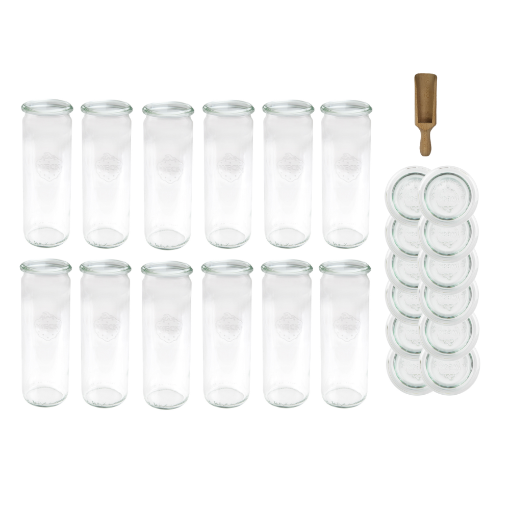 Słoiki WECK 12szt/ szklane wieko, miarka słoik 600ml CYLINDER