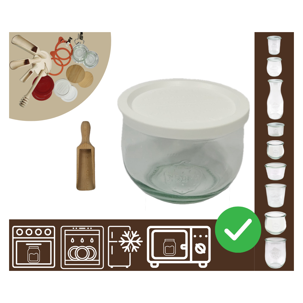 Słoiki WECK / plastikowe wieko, miarka słoik 370ml TULIP