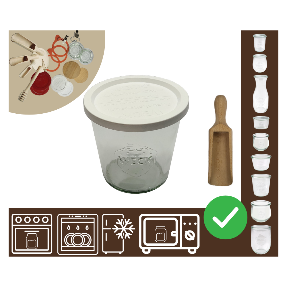 Słoiki WECK / plastikowe wieko, miarka słoik 580ml MOLD