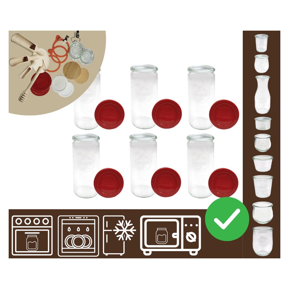 Słoiki WECK 6szt/ silikonowe wieko słoik 1040ml 1l CYLINDER