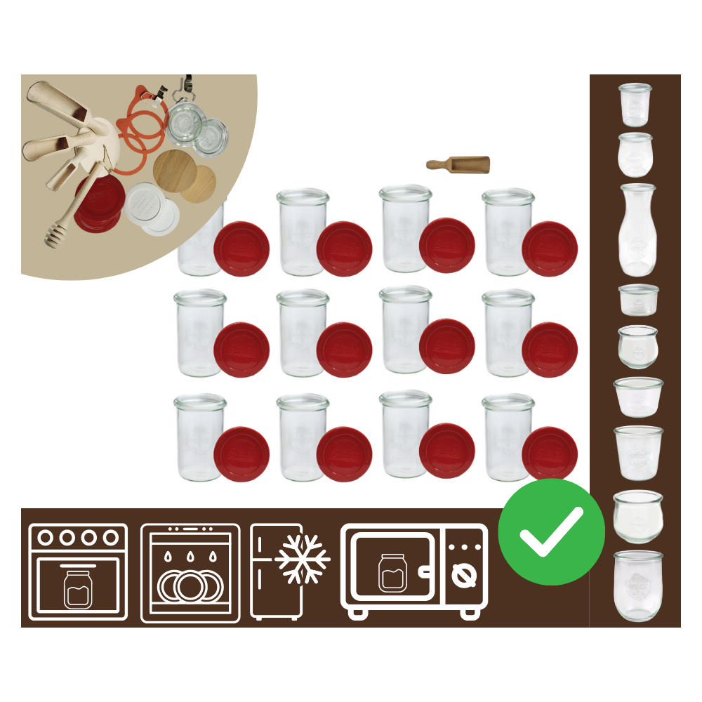 Słoiki WECK 12szt/ silikonowe wieko, miarka słoik 1050ml 1l MOLD