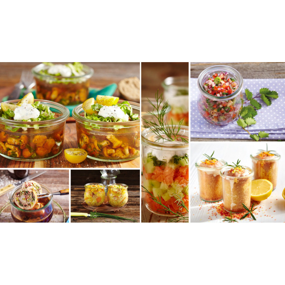 Słoiki WECK 12szt/ silikonowe wieko, miarka KARAFKA 1l 1062ml BUTELKA