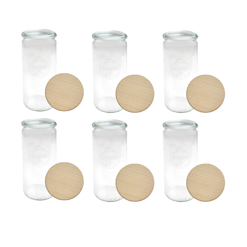 Słoiki WECK 6szt/ drewniane wieko słoik 1040ml 1l CYLINDER