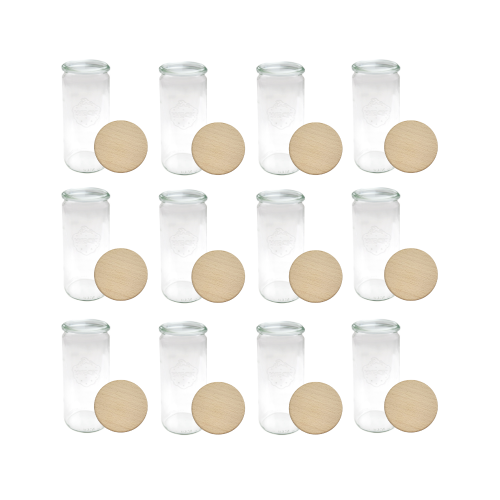 Słoiki WECK 12szt/ drewniane wieko słoik 1040ml 1l CYLINDER