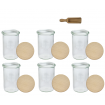 Słoiki WECK 6szt/ drewniane wieko, miarka słoik 1050ml 1l MOLD