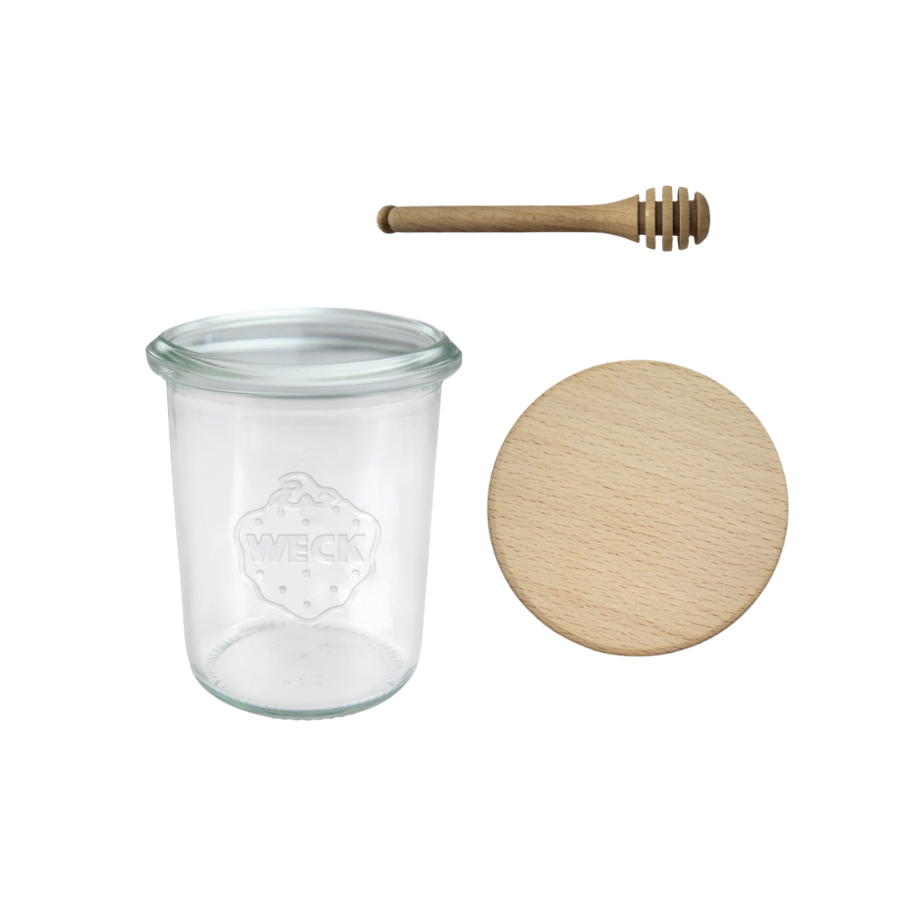 Słoiki WECK / drewniane wieko, nabierak słoik 160ml MOLD