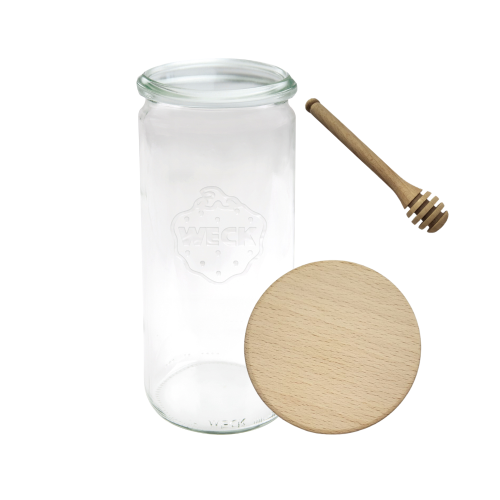 Słoiki WECK / drewniane wieko, nabierak słoik 1040ml 1l CYLINDER