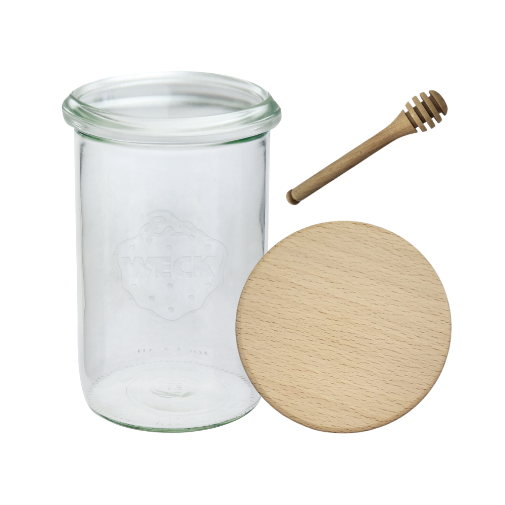 Słoiki WECK / drewniane wieko, nabierak słoik 1050ml 1l MOLD