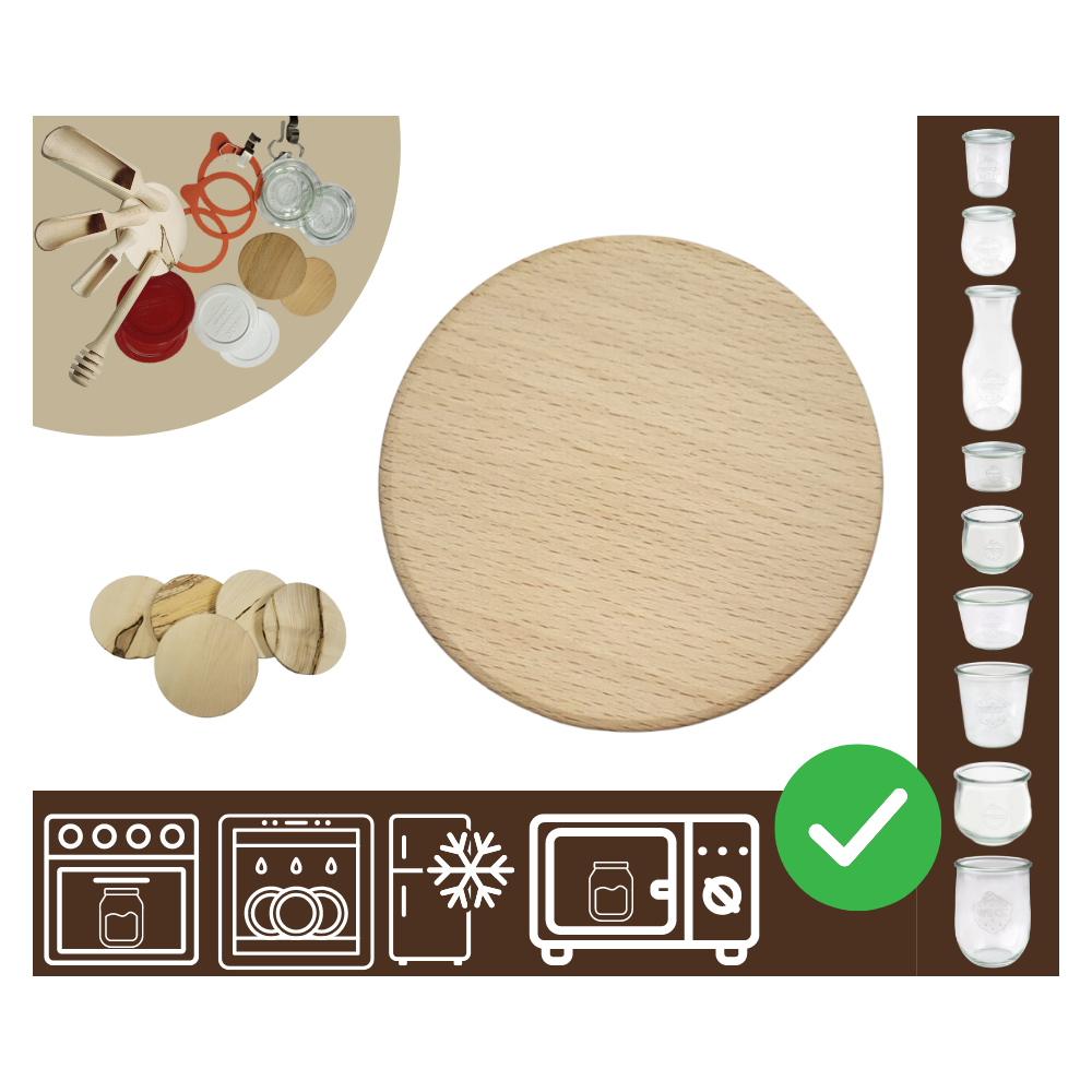 Słoiki WECK / drewniane wieko 80mm do SŁOIK WECK