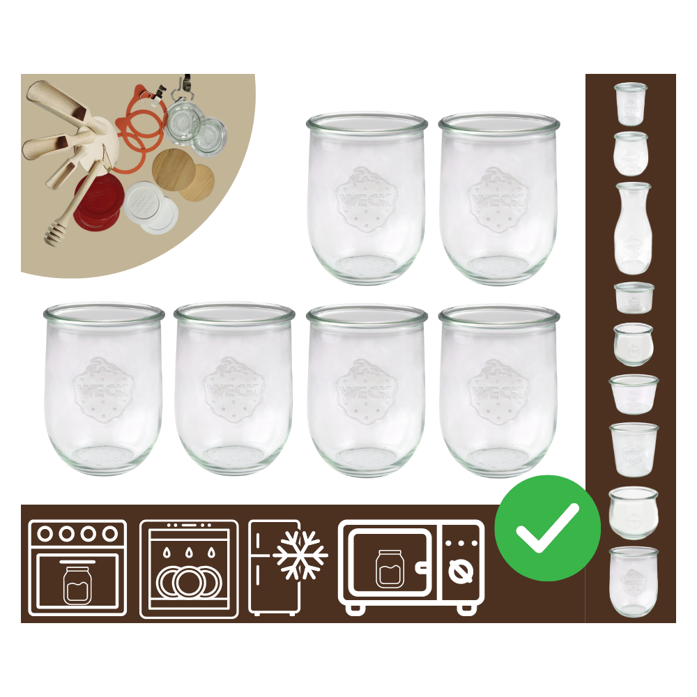 Słoiki WECK 6szt/ żaroodporny słoik 1l 1062ml TULIP