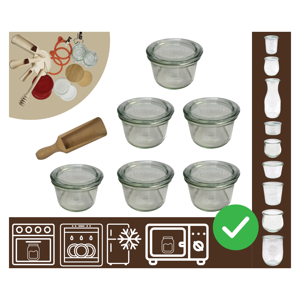 Słoiki WECK 6szt / szklane wieko, miarka słoik 200ml MOLD