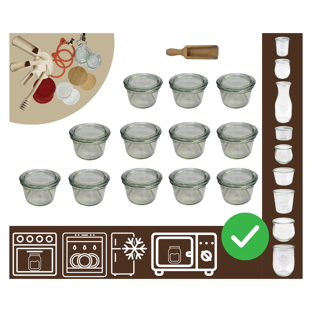 Słoiki WECK 12szt / szklane wieko, miarka słoik 200ml MOLD