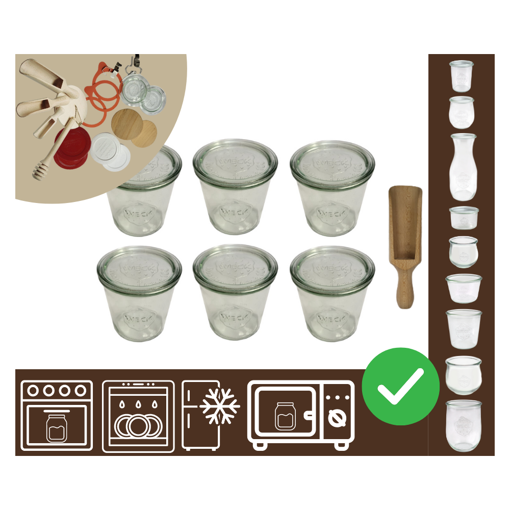 Słoiki WECK 6szt/ szklane wieko, miarka słoik 580ml MOLD