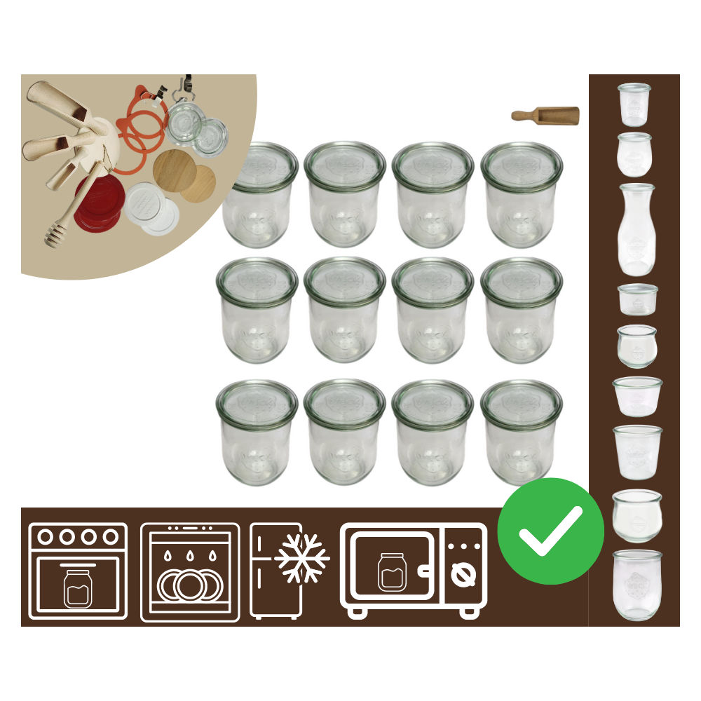 Słoiki WECK 12szt/ szklane wieko, miarka słoik 1l 1062ml TULIP