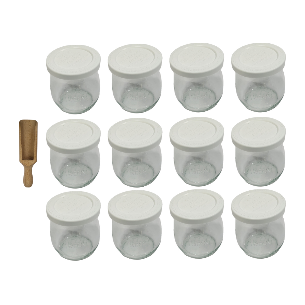 Słoiki WECK 12szt/ plastikowe wieko, miarka słoik 220ml TULIP