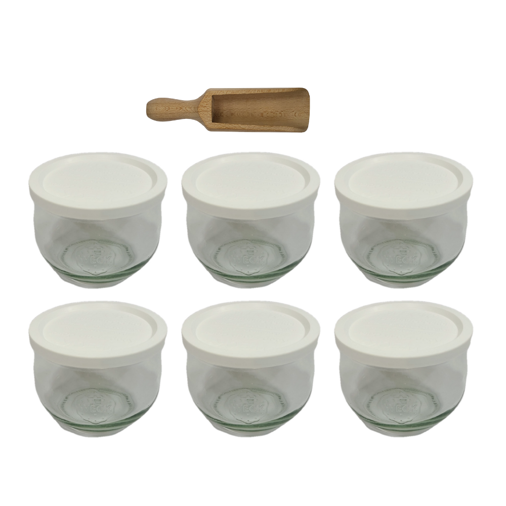 Słoiki WECK 6szt/ plastikowe wieko, miarka słoik 370ml TULIP