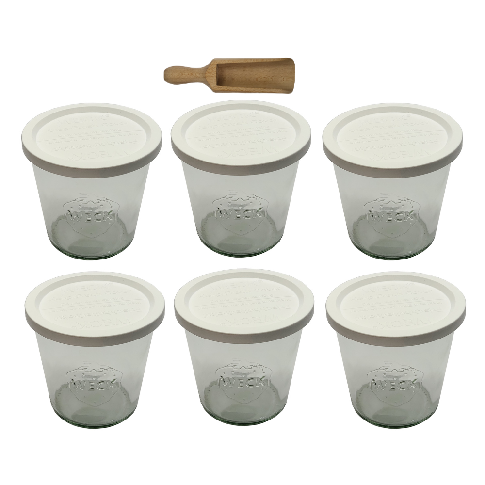 Słoiki WECK 6szt/ plastikowe wieko, miarka słoik 580ml MOLD