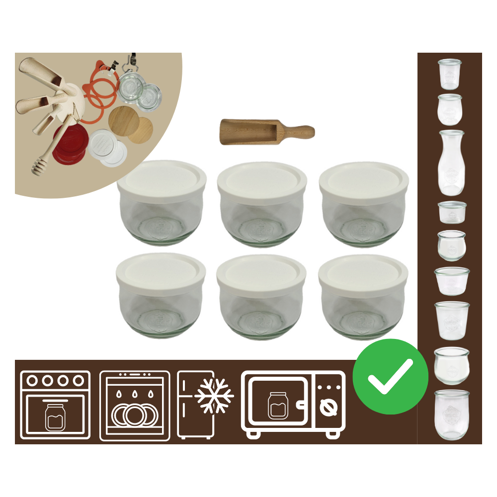 Słoiki WECK 6szt/ plastikowe wieko, miarka słoik 580ml TULIP