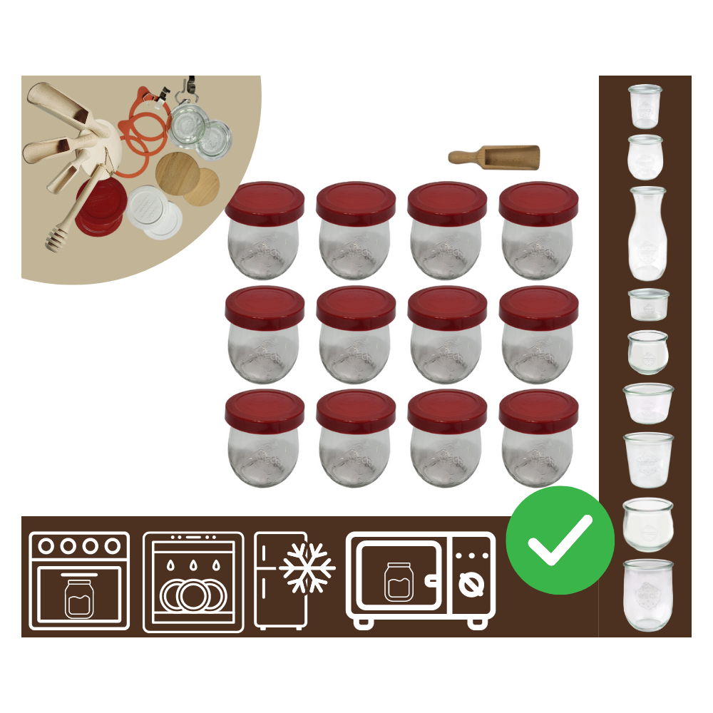 Słoiki WECK 12szt/ silikonowe wieko, miarka słoik 220ml TULIP