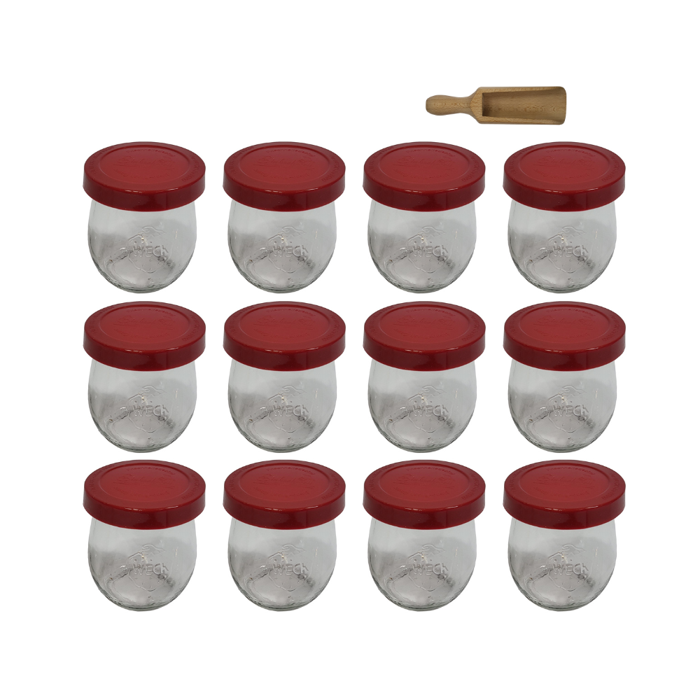 Słoiki WECK 12szt/ silikonowe wieko, miarka słoik 220ml TULIP