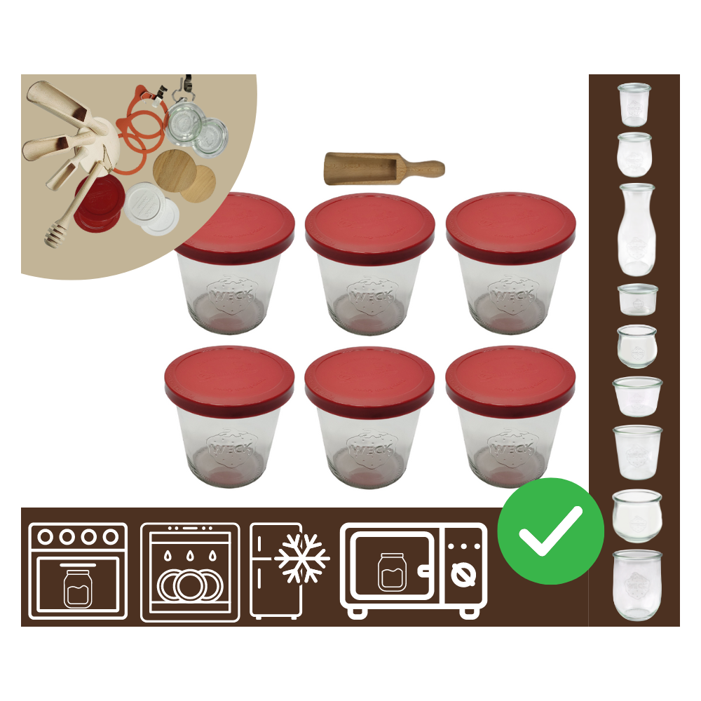 Słoiki WECK 6szt/ silikonowe wieko, miarka słoik 580ml MOLD