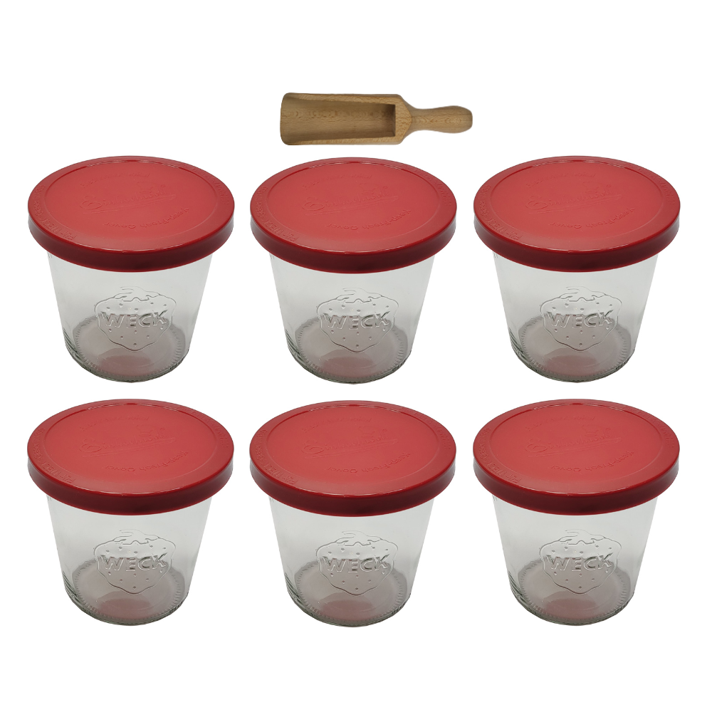 Słoiki WECK 6szt/ silikonowe wieko, miarka słoik 580ml MOLD