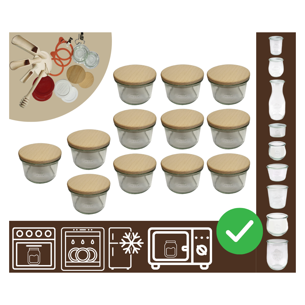 Słoiki WECK 12szt / drewniane wieko słoik 200ml MOLD