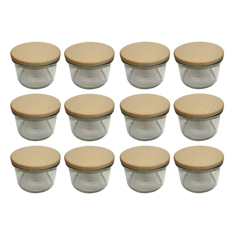 Słoiki WECK 12szt / drewniane wieko słoik 200ml MOLD