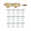 Słoiki WECK x12 / drewniane wieko, miarka słoik 160ml MOLD