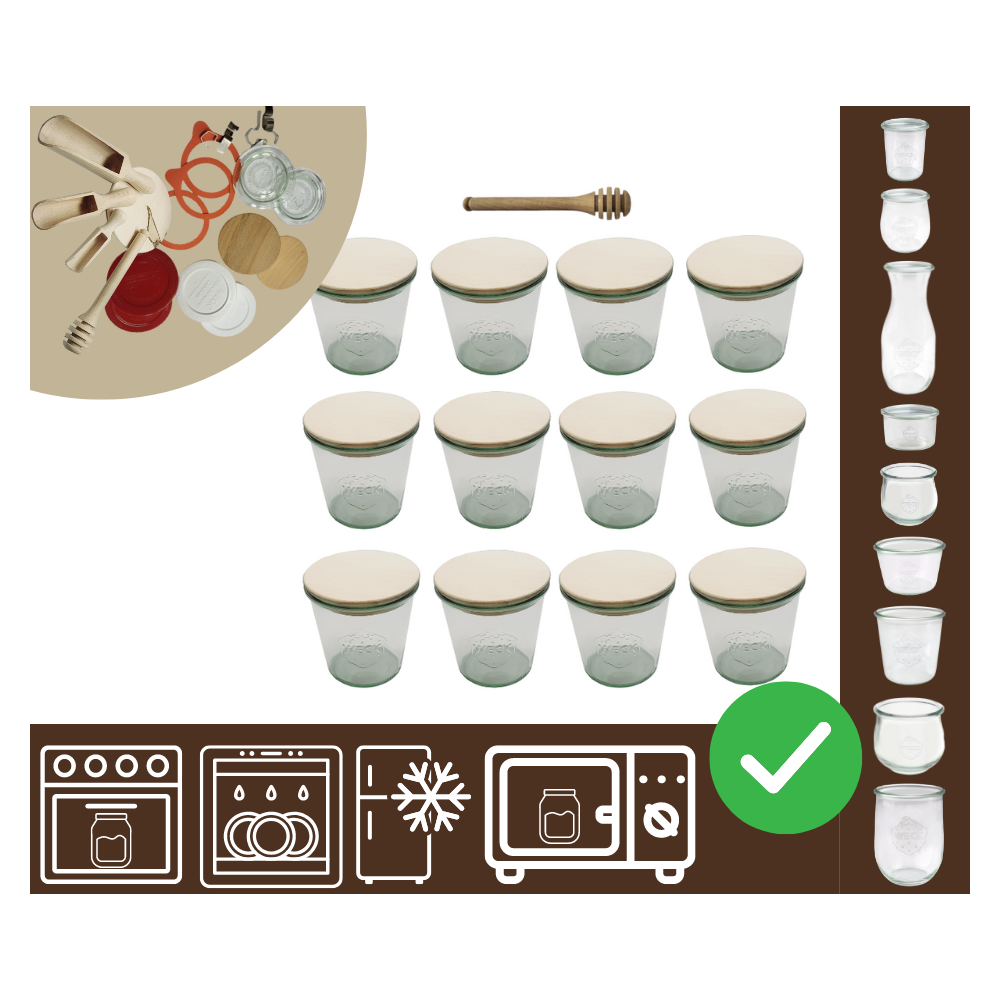 Słoiki WECK 12szt/ drewniane wieko, nabierak słoik 580ml MOLD