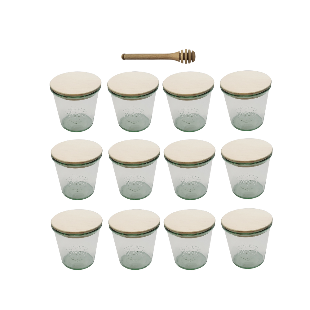 Słoiki WECK 12szt/ drewniane wieko, nabierak słoik 580ml MOLD