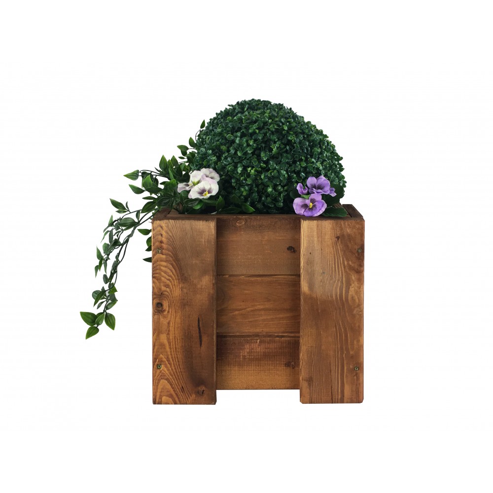 Drewniana skrzynia balkonowa RDF /szer. 60cm/ Brązowa