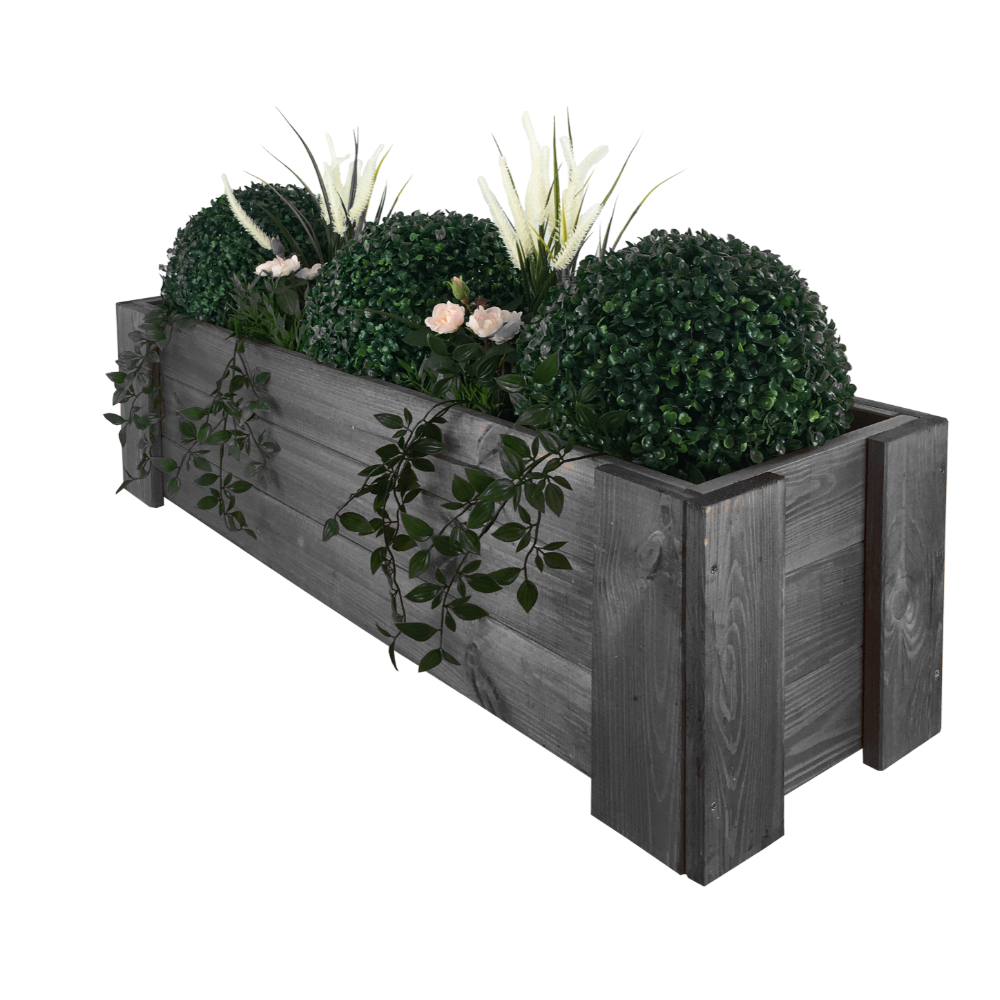 Drewniana skrzynia balkonowa RDF /szer. 100cm/ Szara