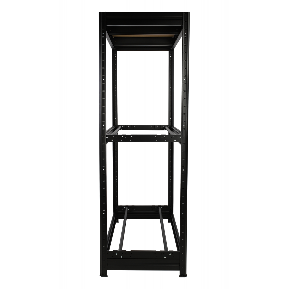 Regał na opony 177×120×60 cm/ 3 półki – Metalowy/ Czarny