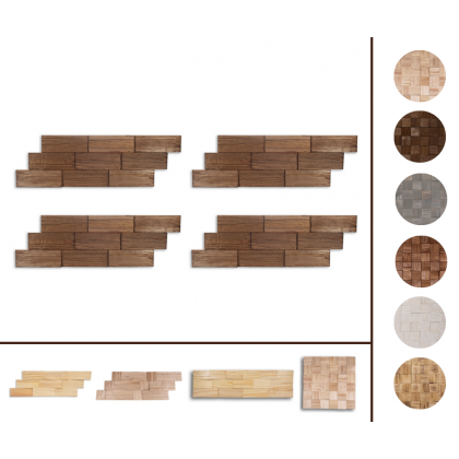 Drewniane panele dekoracyjne na ścianę /4szt/ PSDA – Brązowe