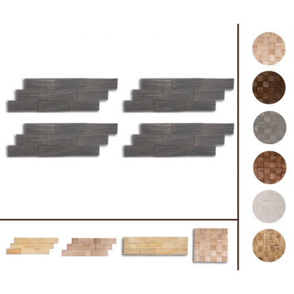 Drewniane panele dekoracyjne na ścianę /4szt/ PSDA – Szare