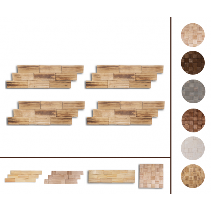 Drewniane panele dekoracyjne na ścianę /4szt/ PSDA – Opalane