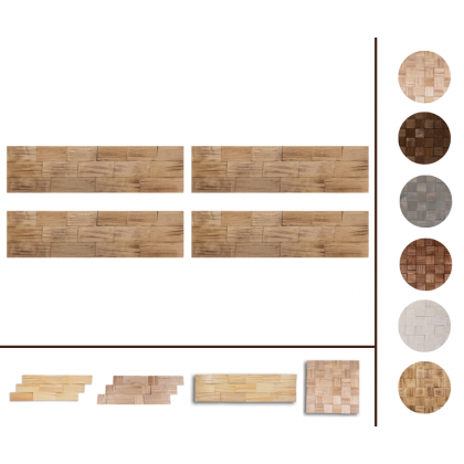 Drewniane panele dekoracyjne na ścianę /4szt/ PSDC – Opalane