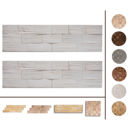 Drewniane panele dekoracyjne na ścianę /2szt/ PSDC – Białe